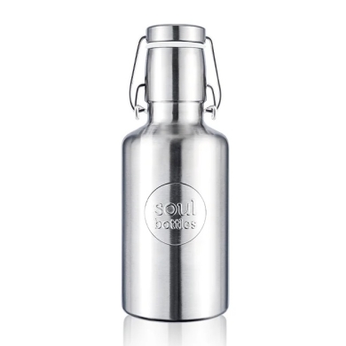 soulbottles Trinkflasche steel light Plain (Edelstahl, Edelstahlbügel) 500ml silber