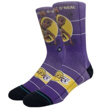 Stance Tagessocke Crew Shaq Retro Big Head violett/gelb/schwarz - 1 Paar