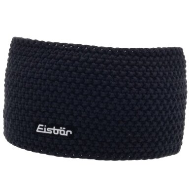 Eisbär Stirnband Jamies (Futter aus Fleece-Merinowolle) schwarz Damen