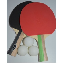 Sunflex Tischtennisschläger Set PING - 2 Einsteiger-Tischtennisschläger, Noppen innen, ohne Schwamm + 3 Bälle