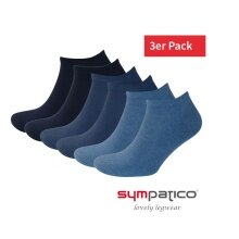 Sympatico Tagessocke Sneaker Basic Line (Baumwolle) blau - 3 Paar