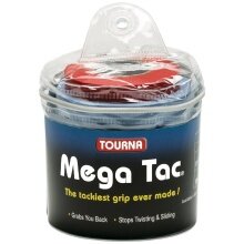 Tourna Overgrip Mega Tac (extreme Griffigkeit, haltbar, breit) blau 30er Clip-Beutel