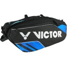 Victor Racketbag Doublethermobag BR9213 CF (Schlägertasche, 2 Hauptfächer, Schuhfach) 2024 schwarz/blau
