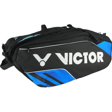 Victor Racketbag Doublethermobag BR9213 CF (Schlägertasche, 2 Hauptfächer, Schuhfach) 2024 schwarz/blau