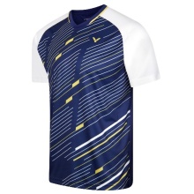 Victor Sport-Tshirt T-43100 B (100% rec. Polyester) dunkelblau/weiss Herren