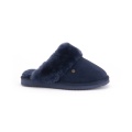 Warmbat Hausschuhe Pantoffel Flurry Suede mit Merino Schaffell navy Damen