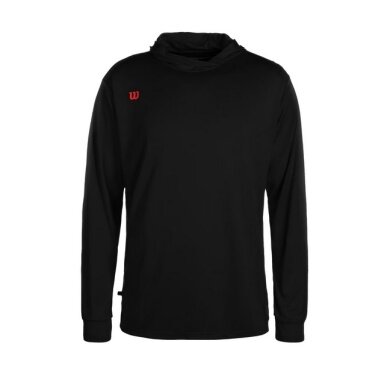 Wilson Sport-Langarmshirt Fundamentals Hooded mit Kapuze schwarz Herren