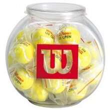 Wilson Schlüsselanhänger Tennisball US-Open 3,5cm gelb 24er Dose