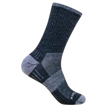 Wrightsock Wandersocke Crew Merino Escape (extra Frottee-Polsterung) grau/smokeblau - 1 Paar