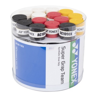 Yonex Overgrip Super Grap Team 0.75mm sortiert (weiss, schwarz, rot, gelb) 75er Box