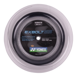 Yonex Badmintonsaite Exbolt 65 (Kontrolle) schwarz 200m Rolle