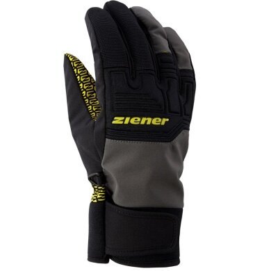 Ziener Winterhandschuhe Garim AS® Glove Ski Alpine (winddicht, wasserdicht) schwarz/grau/gelb Herren - 1 Paar