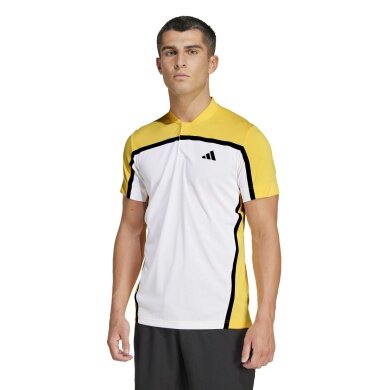 adidas Tennis-Polo Henley Pro FreeLift Heat.Rdy weiss/gelb Herren