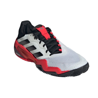 adidas Tennisschuhe Barricade 13 Clay/Sandplatz/Stabil 2025 weiss/schwarz/rot Herren