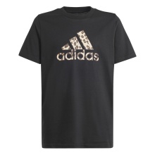 adidas Freizeit-Tshirt Animal Print Graphic (100% Baumwolle) schwarz Kinder