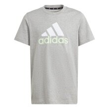 adidas Freizeit-Tshirt Essentials Two-Color Big Logo (100% Baumwolle) grau/weiss Kinder
