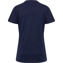 hummel Sport/Freizeit-Shirt hmlGO 2.0 (Bio-Baumwolle, klassisch Design) Kurzarm marineblau Damen
