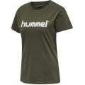 hummel Sport/Freizeit-Shirt hmlGO Cotton Big Logo (Baumwolle) Kurzarm braungrün Damen