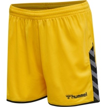 hummel Sporthose hmlAUTHENTIC Poly Shorts (leichter Jerseystoff, ohne Seitentaschen) Kurz gelb/schwarz Damen