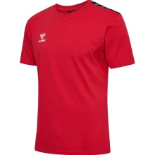 hummel Sport-Tshirt hmlAUTHENTIC CO (100% Baumwolle) Kurzarm rot Herren