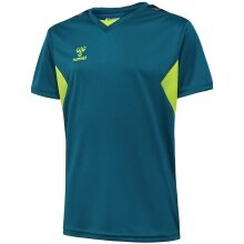 hummel Sport-Tshirt hmlAUTHENTIC Jersey (100% Polyester) Kurzarm coralblau/limegrün Kinder