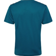 hummel Sport-Tshirt hmlAUTHENTIC Jersey (100% Polyester) Kurzarm coralblau/limegrün Kinder