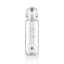 soulbottles Trinkflasche water is a human right Glas (Glasflasche, Keramikdeckel, Edelstahlbügel) 600ml transparent