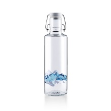 soulbottles Trinkflasche alpenblick Glas (Glasflasche, Keramikdeckel, Edelstahlbügel) 600ml transparent
