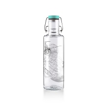 soulbottles Trinkflasche jellyfish in the bottle Glas (Glasflasche, Keramikdeckel, Edelstahlbügel) 600ml transparent