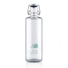 soulbottles Trinkflasche ok to be slow Glas (Glasflasche, Keramikdeckel, Edelstahlbügel) 1 Liter transparent
