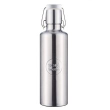 soulbottles Trinkflasche steel insulated Plain (Edelstahl, Edelstahlbügel, Keramikdeckel) 600ml grau