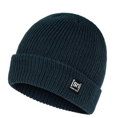 super natural Wintermütze Merino Basic Beanie (Merinowolle, idealer Wärmeschutz) navyblau - 1 Stück