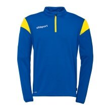 uhlsport Langarmshirt Ziptop Squad 27 (Stehkragen) azurblau/gelb Kinder