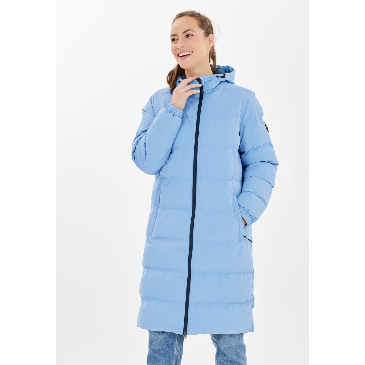 Whistler Winter-Steppmantel Abella Long Padded hellblau Damen warm, bestellen online atmungsaktiv) (Kapuze