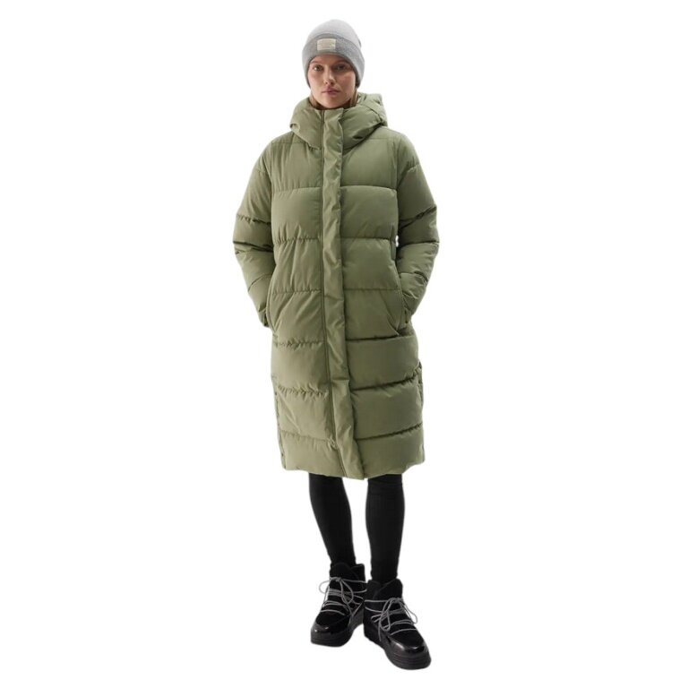 4F Daunenmantel F476 Down Jacket (Parka, sehr warm, wasserabweisend) khaki/grün Damen