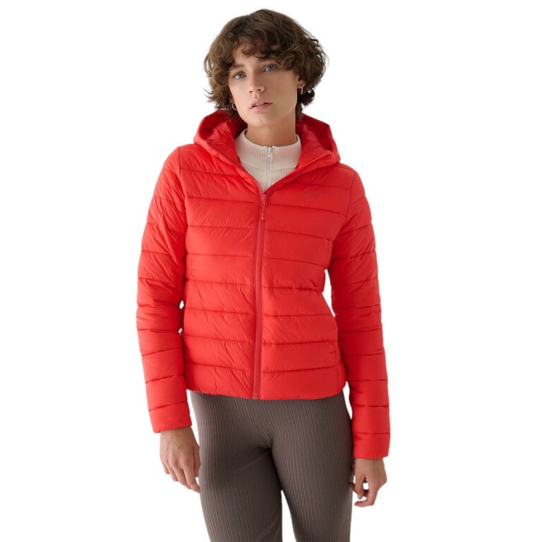 4F Steppjacke F468 Down Jacket mit Kapuze (Daunenfüllung) rot Damen