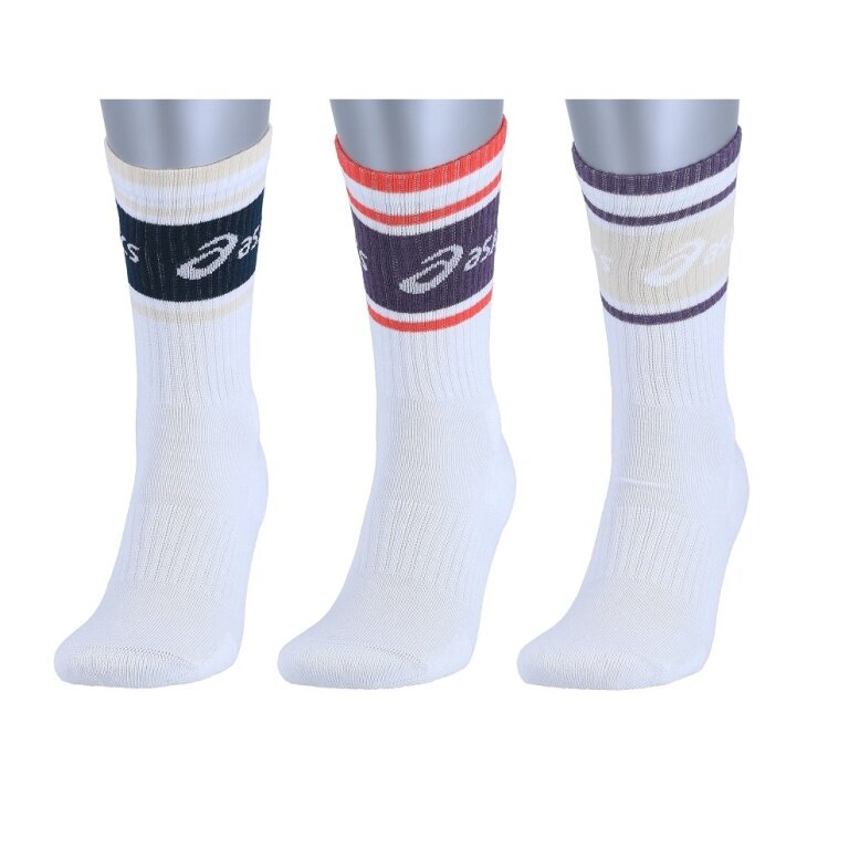 Asics Tennissocken Multisport Logo Crew weiss/bunt 3 Paar