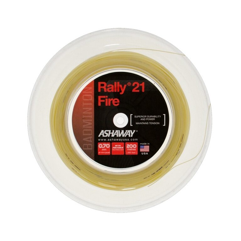 Ashaway Badmintonsaite Rally 21 Fire natur 200m Rolle