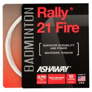 Ashaway Badmintonsaite Rally 21 Fire weiss 10m Set