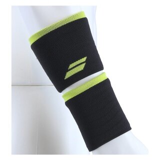 Babolat Schweissband Jumbo Logo Handgelenk schwarz/lime - 2 Stück