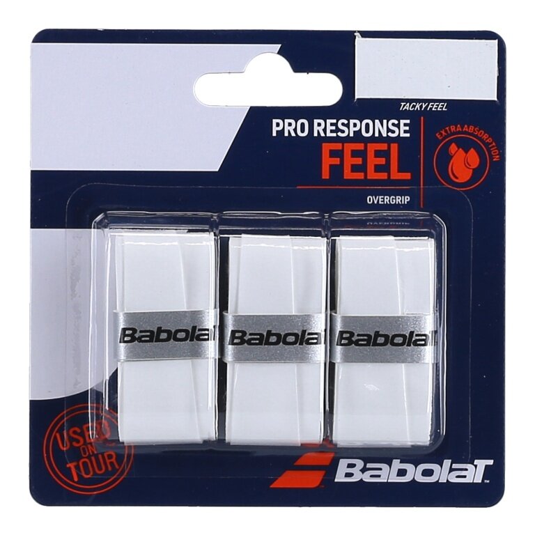 Babolat Overgrip Pro Response (hohe Feuchtigkeitsabsorption) 0.45mm weiss 3er