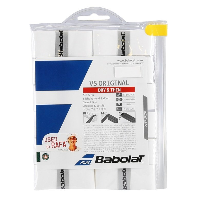 Babolat Overgrip VS Grip Original 0.4mm weiss 12er Clip-Beutel