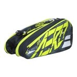 Babolat Tennis-Racketbag Pure Aero (Schlägertasche, 2 Hauptfächer) grau/gelb/weiss 6er