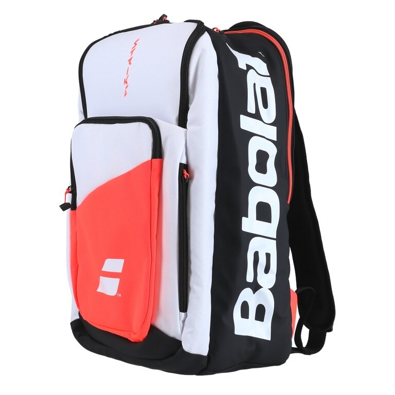 Babolat Rucksack Pure Strike (Schlägerfach, Schuhbeutel) weiss/schwarz 50x25x30cm