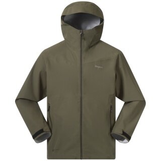 Bergans Softshelljacke Essentials 2.5L Shell (Regenjacke, wasserdicht, winddicht) dunkelgrün Herren