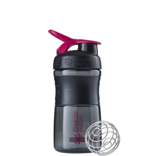 BlenderBottle Trinkflasche Sportmixer Grip 590ml schwarz/pink