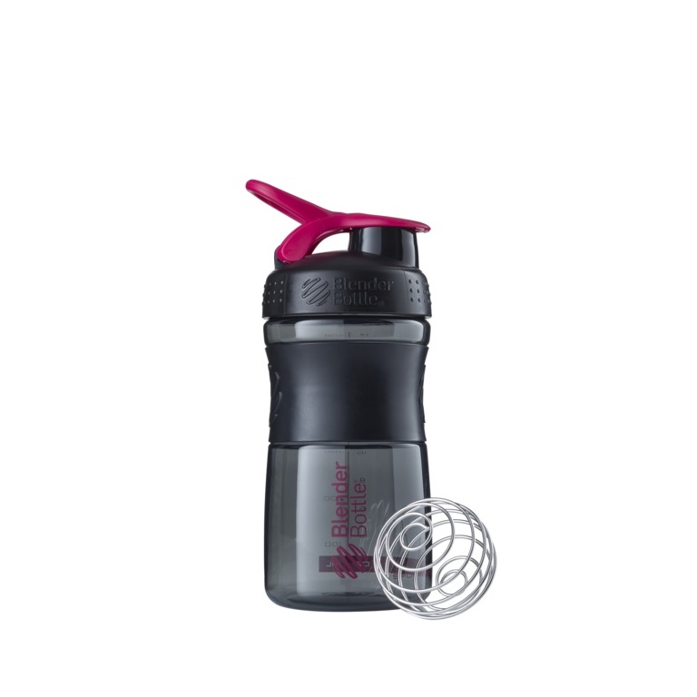 BlenderBottle Trinkflasche Sportmixer Grip 590ml schwarz/pink