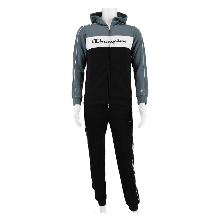 Champion Trainingsanzug in dunkelgrau/schwarz Baumwolle) (Jacke&Hose bestellen Farbblockoptik online Kinder aus