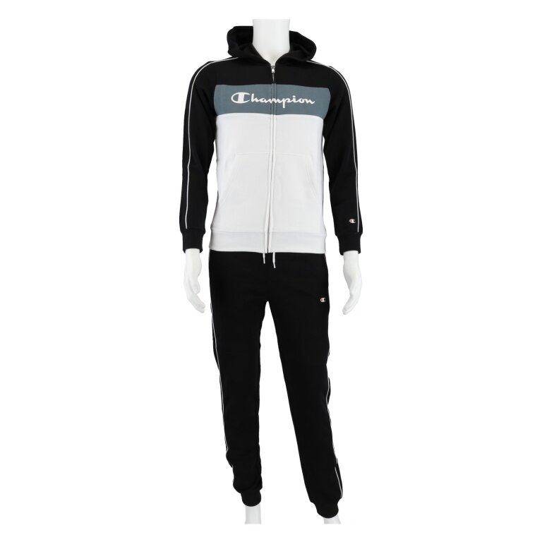 Champion Trainingsanzug in bestellen online schwarz Kinder Farbblockoptik aus Baumwolle) (Jacke&Hose /weiss