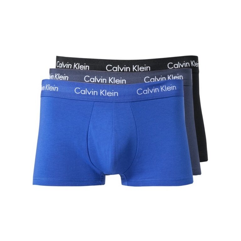 Calvin Klein Unterwäsche Boxershorts Low Rise Trunk (Baumwolle) mehrfarbig schwarz/blau Herren - 3 Stück